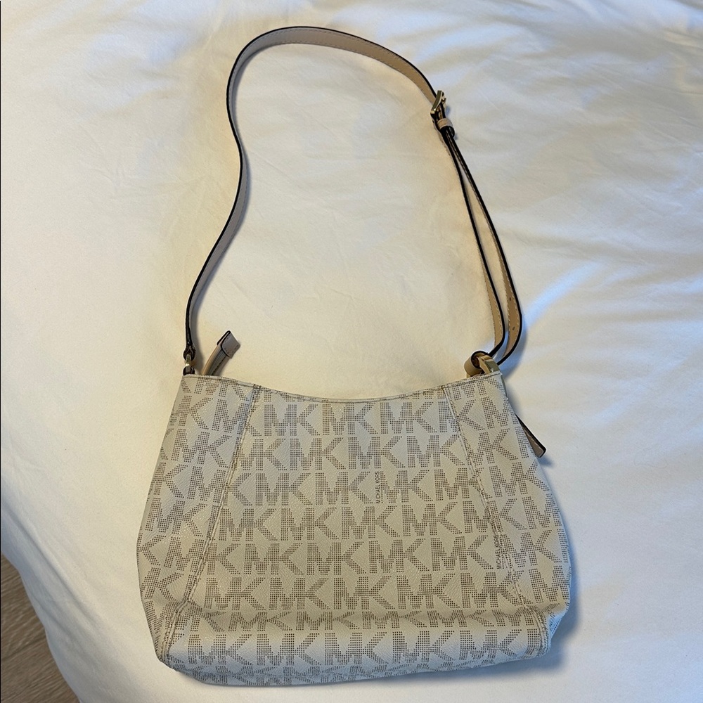 Michael Kors Shoulder Bag - Taupe with Brown Strap - Picture 4 of 11